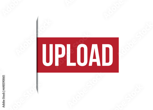 upload red vector banner illustration isolated on white background