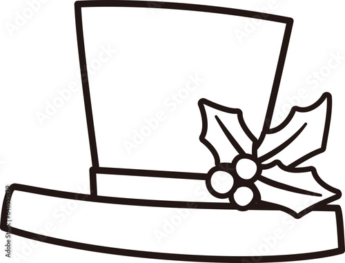 Outline of Christmas top hat