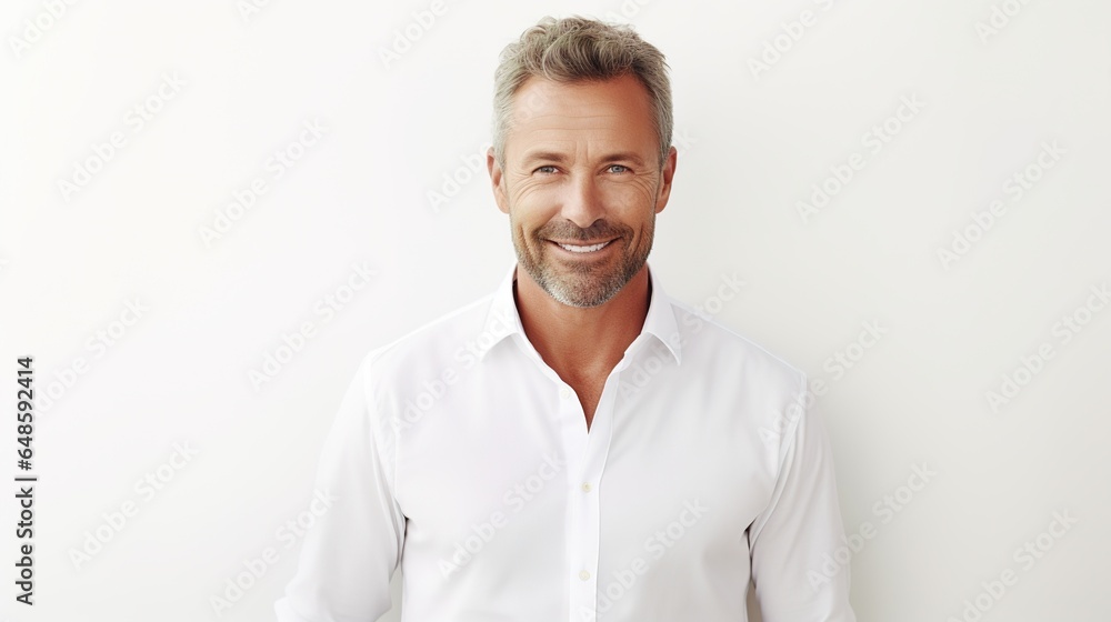 Mature businessman isolated on white background. generative ai Mature businessman isolated on white background. generative ai