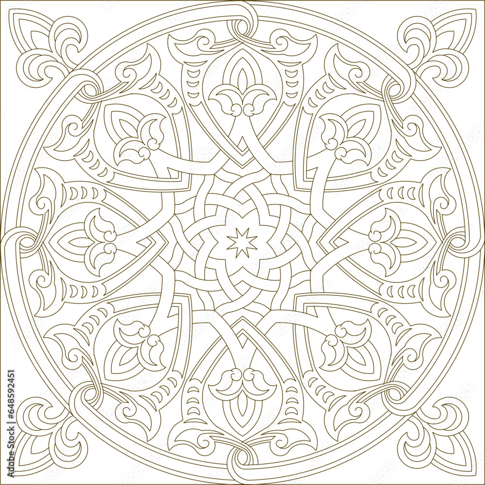 Vector sketch illustration of classic floral seamless pattern design for decorative ornaments 