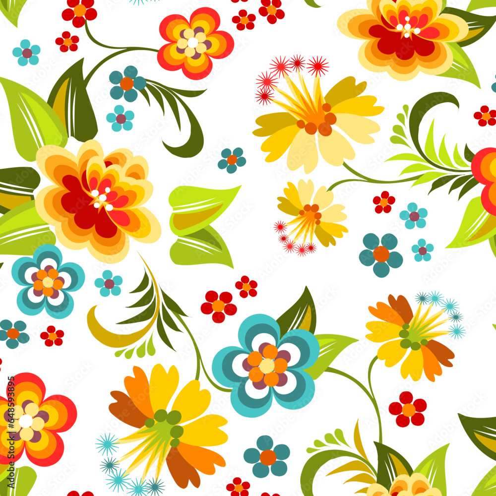 flower floral colorful pattern summer spring seamless daisy