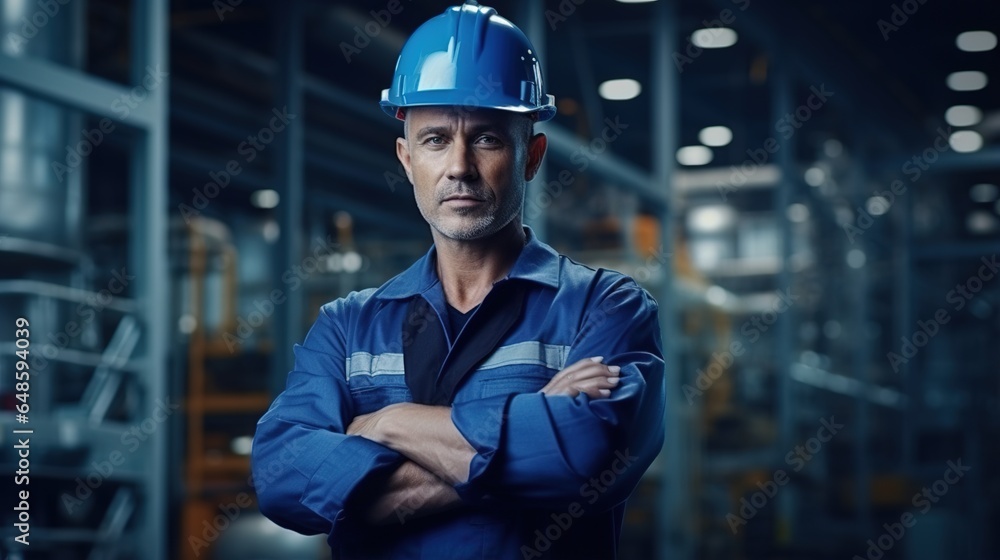 Manufacturing engineers portrait Working at the Heavy Industry Manufacturing Factory is a good way to make money.Indoors at a factory, an industrial worker. generative ai Manufacturing engineers portrait Working at the Heavy Industry Manufacturing Factory is a good way to make money.Indoors at a factory, an industrial worker. generative ai