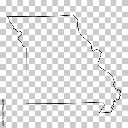Missouri map shape, united states of america. Flat concept icon symbol vector illustration