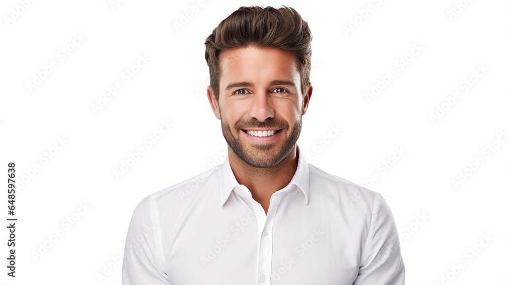 portrait of a handsome businessman on white background. generative ai portrait of a handsome businessman on white background. generative ai