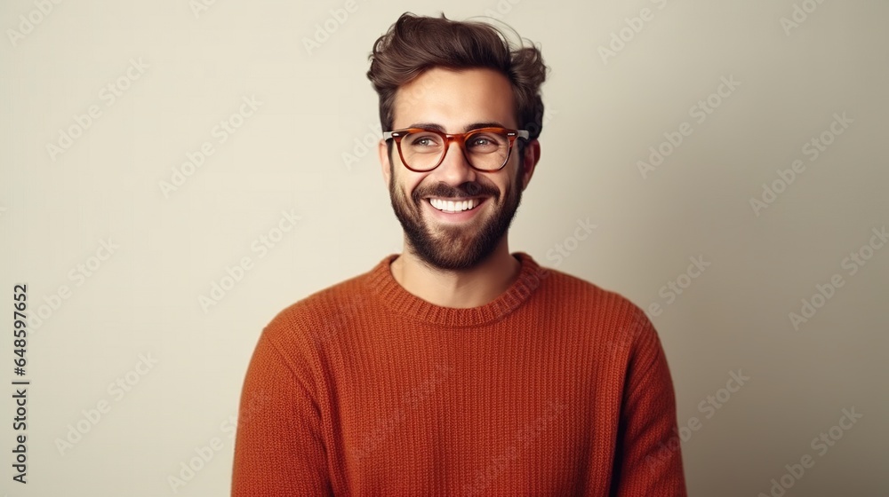 Obraz premium portrait of a man with sunglasses on white studio background. generative ai