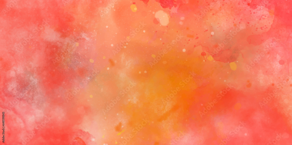 Fototapeta premium Watercolor Background. Orange and Pink Watercolor Splash Background. Colorful Background.