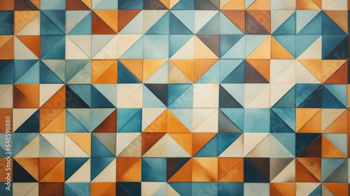 Wallpaper Mural Geometric mosaic tile texture background, featuring vibrant, tessellated shapes and a harmonious blend of colors. Perfect for contemporary interior design concepts. Torontodigital.ca