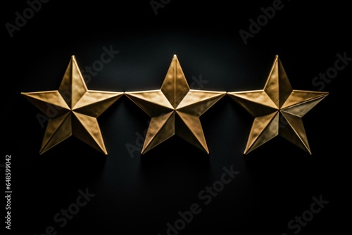 Five stars  high service rating on black background. Generative AI