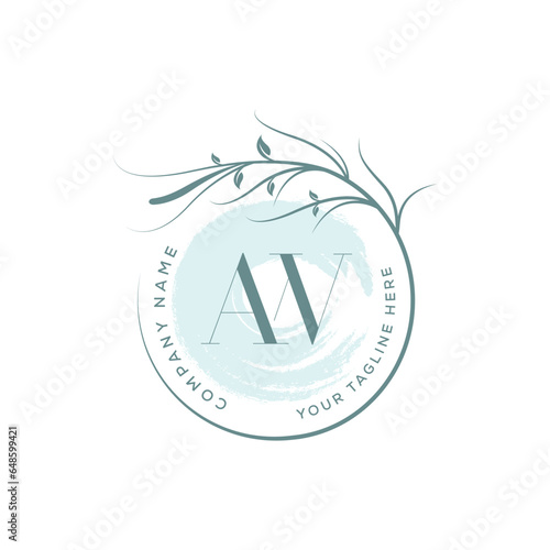 AW luxury wedding invitational floral initial concept with high quality logo design
