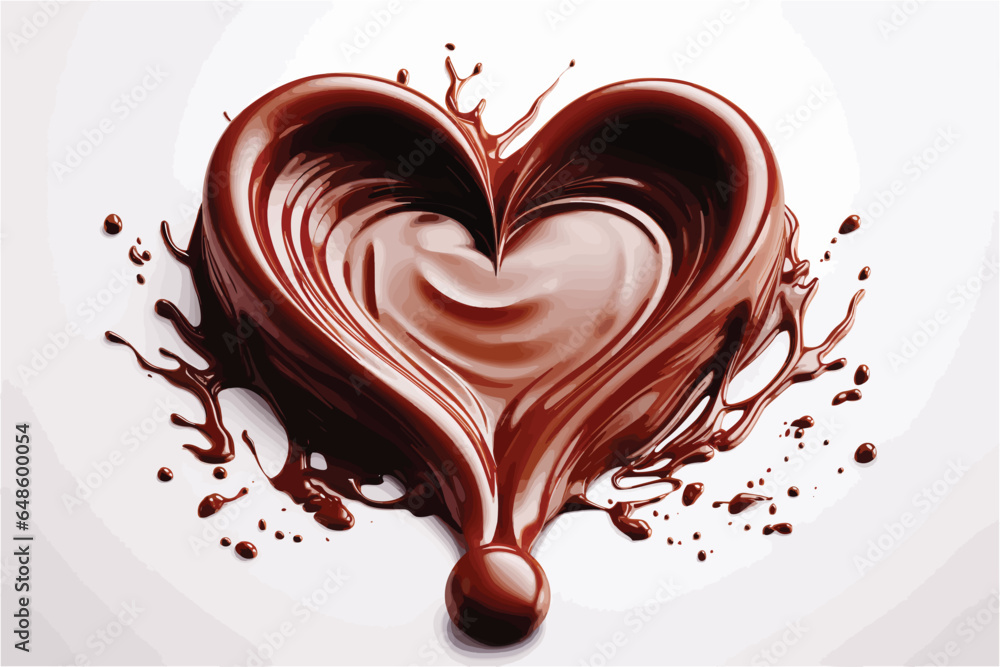 Tasty and tasteful chocolate heart in material vector style Tasty and tasteful chocolate heart in material vector style