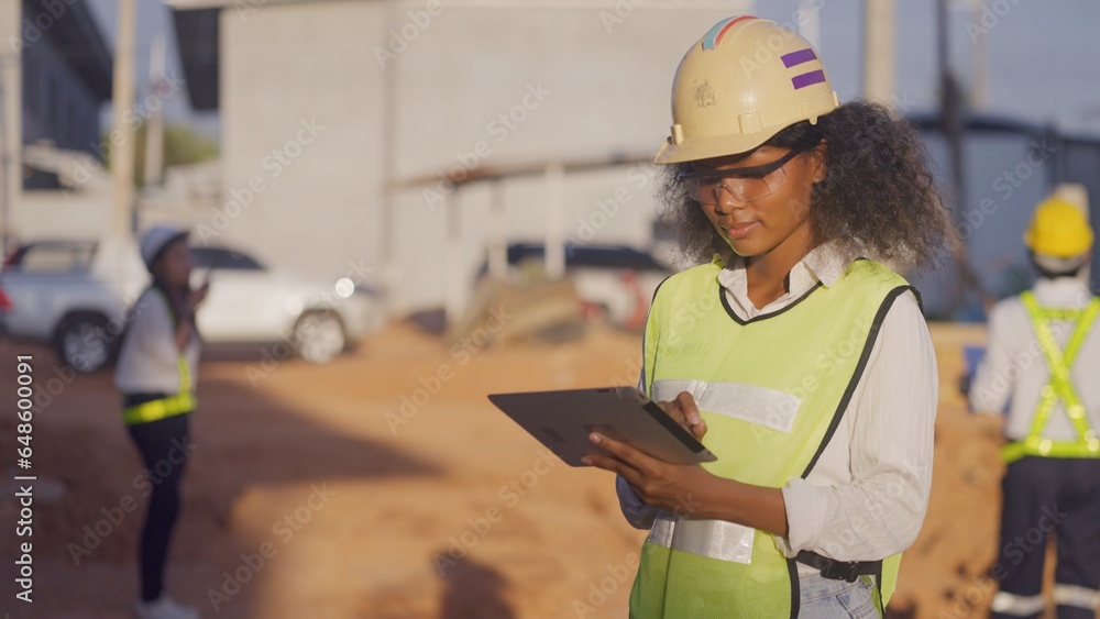 Real Estate Project Construction Site with Architectural Engineer, Investor and Worker. Concept of Buildings Development . Real Estate Project Construction Site with Architectural Engineer, Investor and Worker. Concept of Buildings Development .