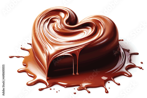 Tasty and tasteful chocolate heart in material vector style