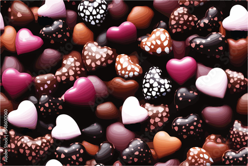 Celebrate World Chocolate Day with this tiling vector depicting small chocolate hearts.