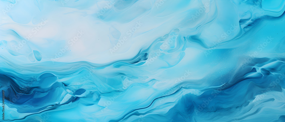 Abstract watercolor paint background illustration Blue color with liquid fluid marbled paper texture banner texture, Generative AI