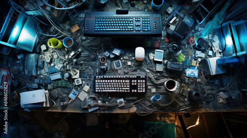 The Heart of Hacking: An Overhead Shot. Generated AI