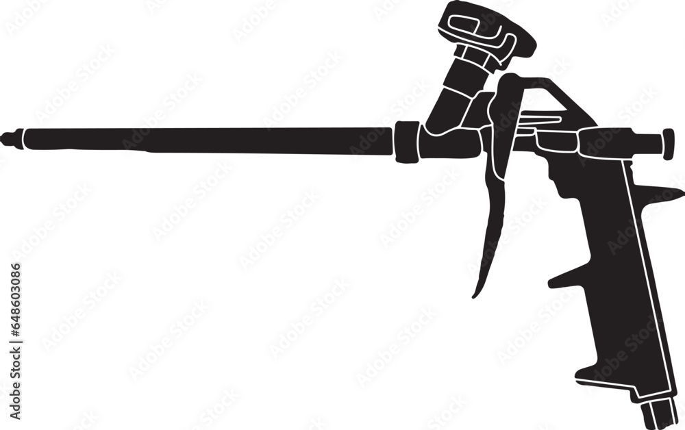 Silhouette Logo Design Spray Foam Gun Clipart, Spray Foam Gun Icon