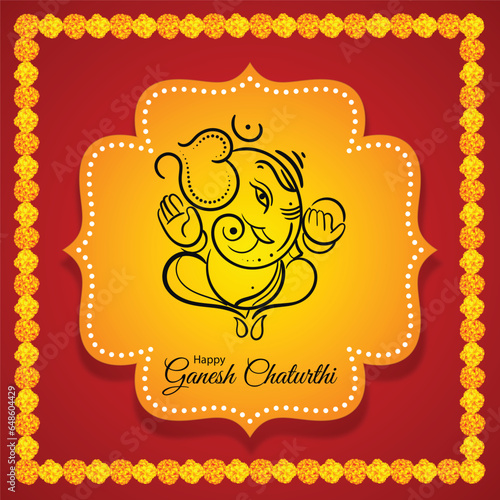 Happy Ganesh Chaturthi Vector design template, festival , indain, ganpati,