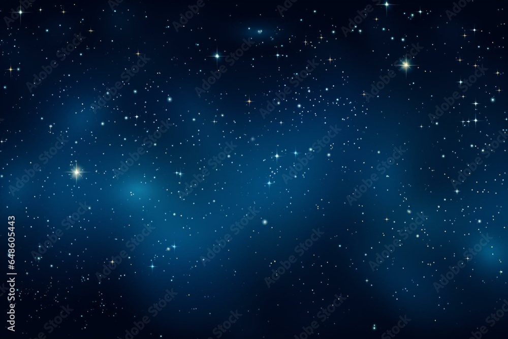 Background of stars against a dark blue night sky. Generative AI