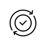 round convenient icon like easy pay or update. concept of replace or swap symbol and quality control. linear trend modern synchronize logotype graphic stroke art design web element 