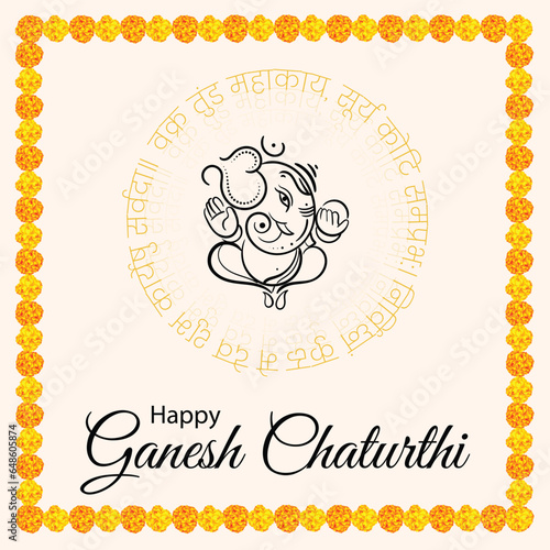 Happy Ganesh Chaturthi Vector design template, festival , indain, ganpati,