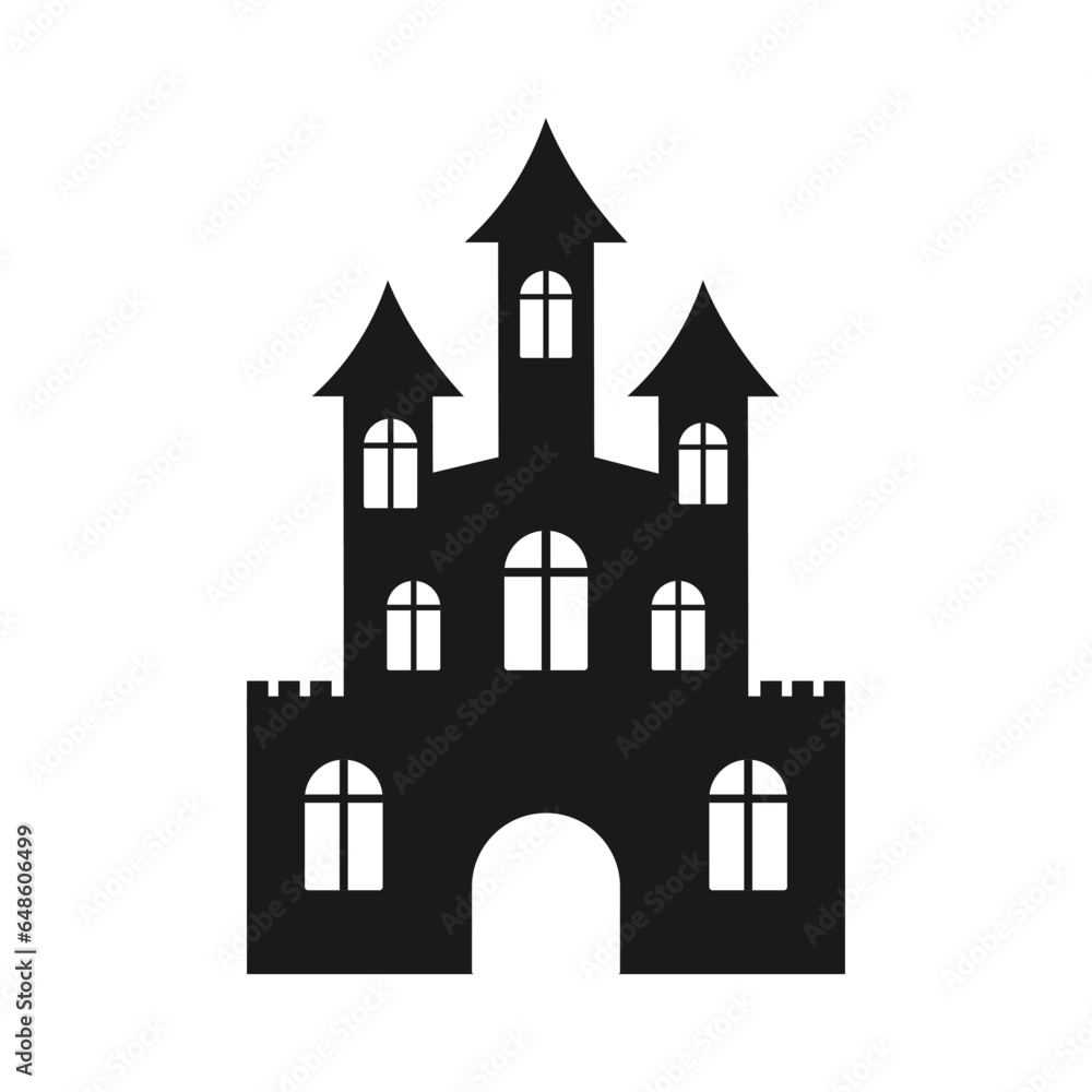 Fortress black silhouette vector illustration