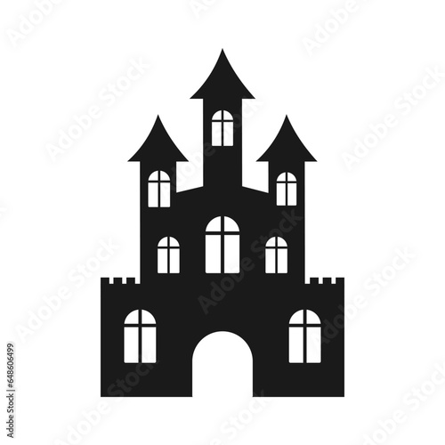 Fortress black silhouette vector illustration © DELYRICA