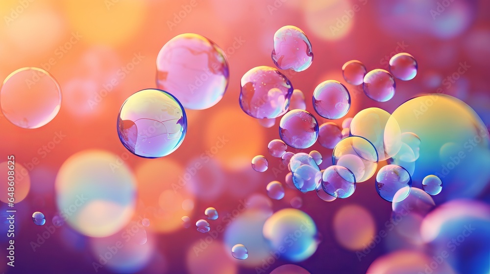 soap bubbles on a colorful background