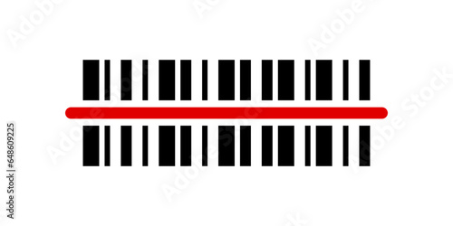 Vector barcode scanning illustration. Barcode scan symbol.	
