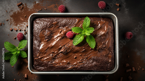 nbaked Chocolate Brownie in a Tin - Everything is Ready to Bake! photo