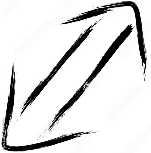 double-sided arrow in brush stroke, arrow in both directions Brush Stroke Element in ink.