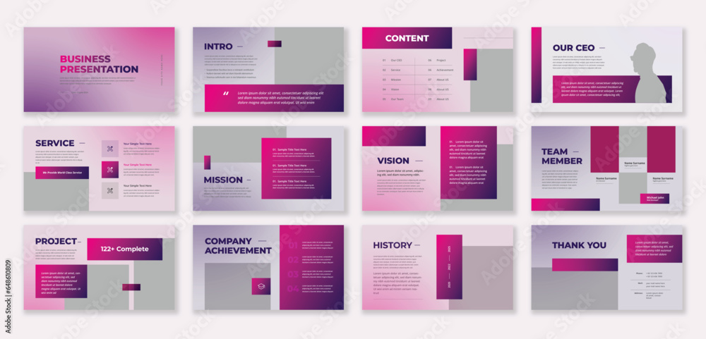 Business Presentation template, Used for modern Presentations, company profiles, annual reports, pitch decks, proposals, portfolios, business and marketing