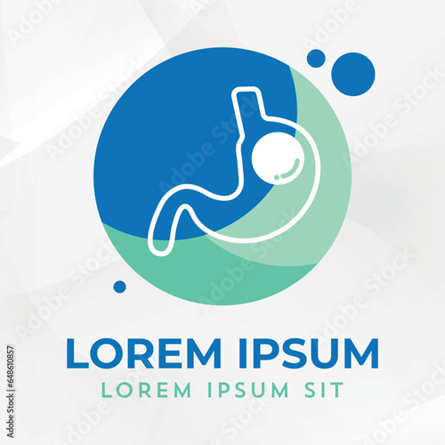 Gastric Balloon logo Stomach, obesity logo, Endoscopy Inside a Stomach weight loss surgery vector illustration 
