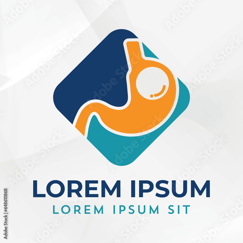 Gastric Balloon logo Stomach, obesity logo, Endoscopy Inside a Stomach weight loss surgery vector illustration 