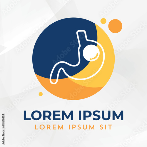 Gastric Balloon logo Stomach, obesity logo, Endoscopy Inside a Stomach weight loss surgery vector illustration 