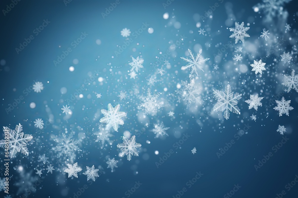A blue background with white snowflakes A blue background with white snowflakes