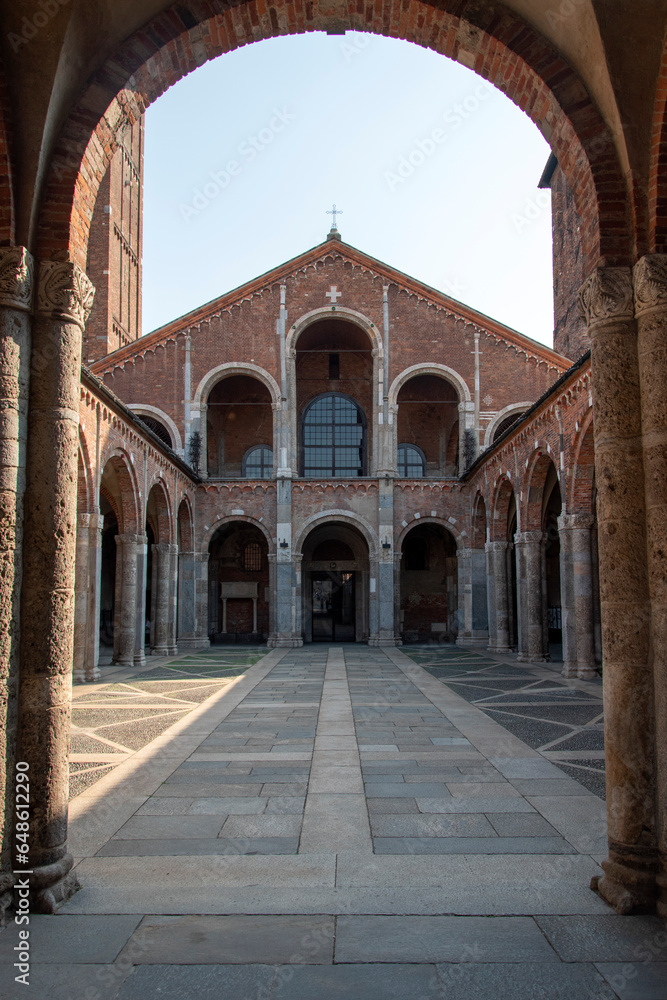 Basilica of Sant'Ambrogio, ancient church in Milan, Italy, Europe