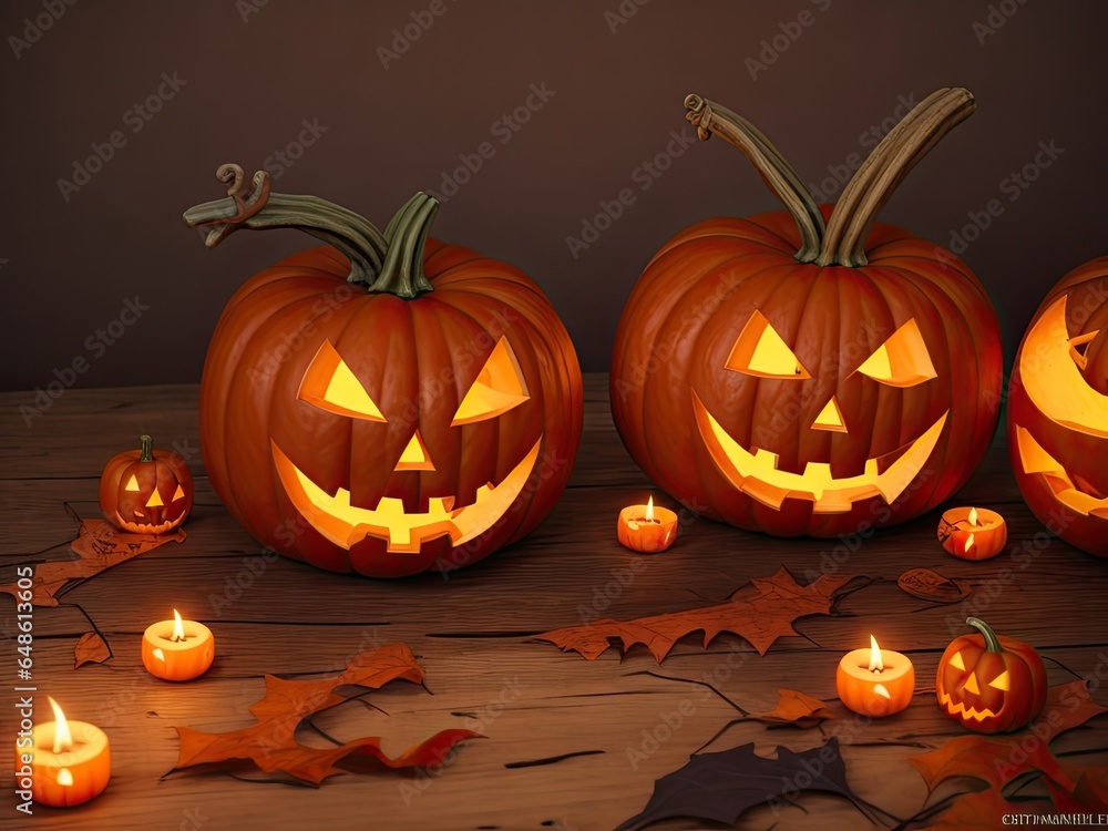 Obraz premium halloween pumpkin with a pumpkin