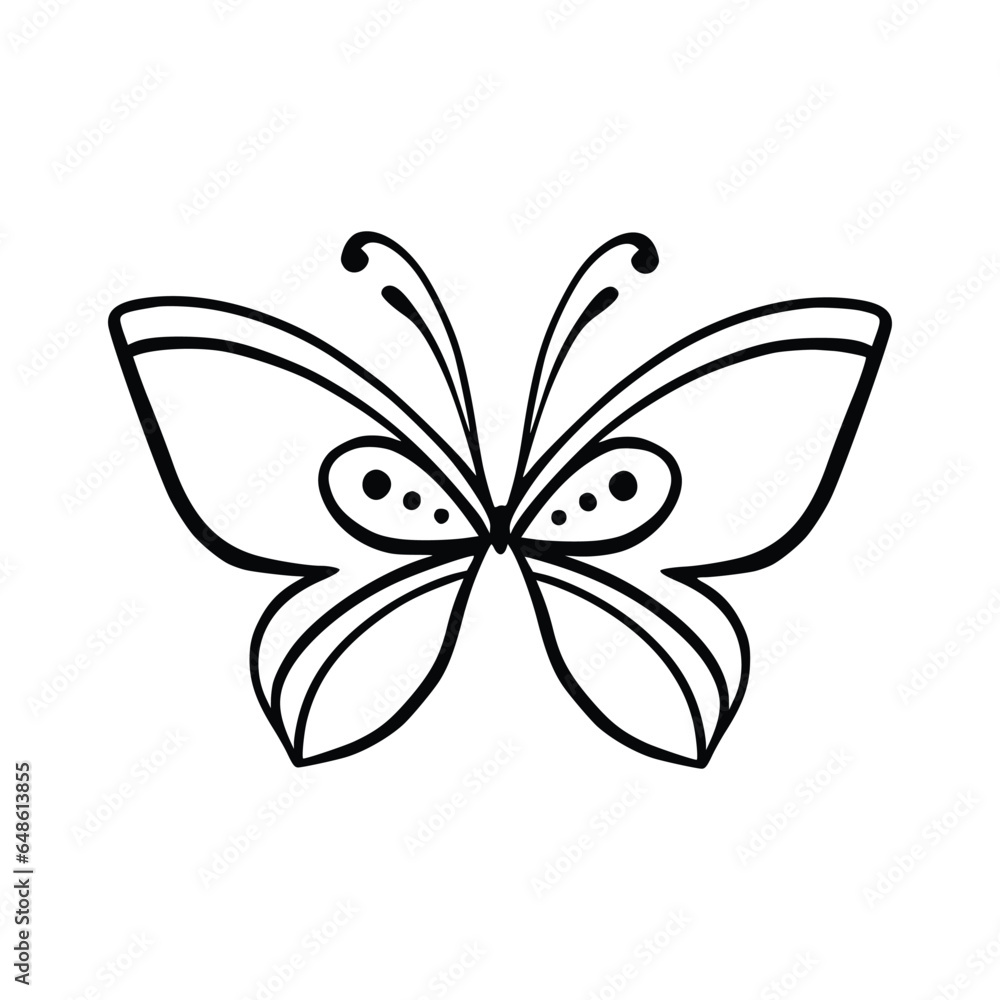 Butterfly line art. Simple minimal butterfly line tattoo icon logotype Butterfly line art. Simple minimal butterfly line tattoo icon logotype
