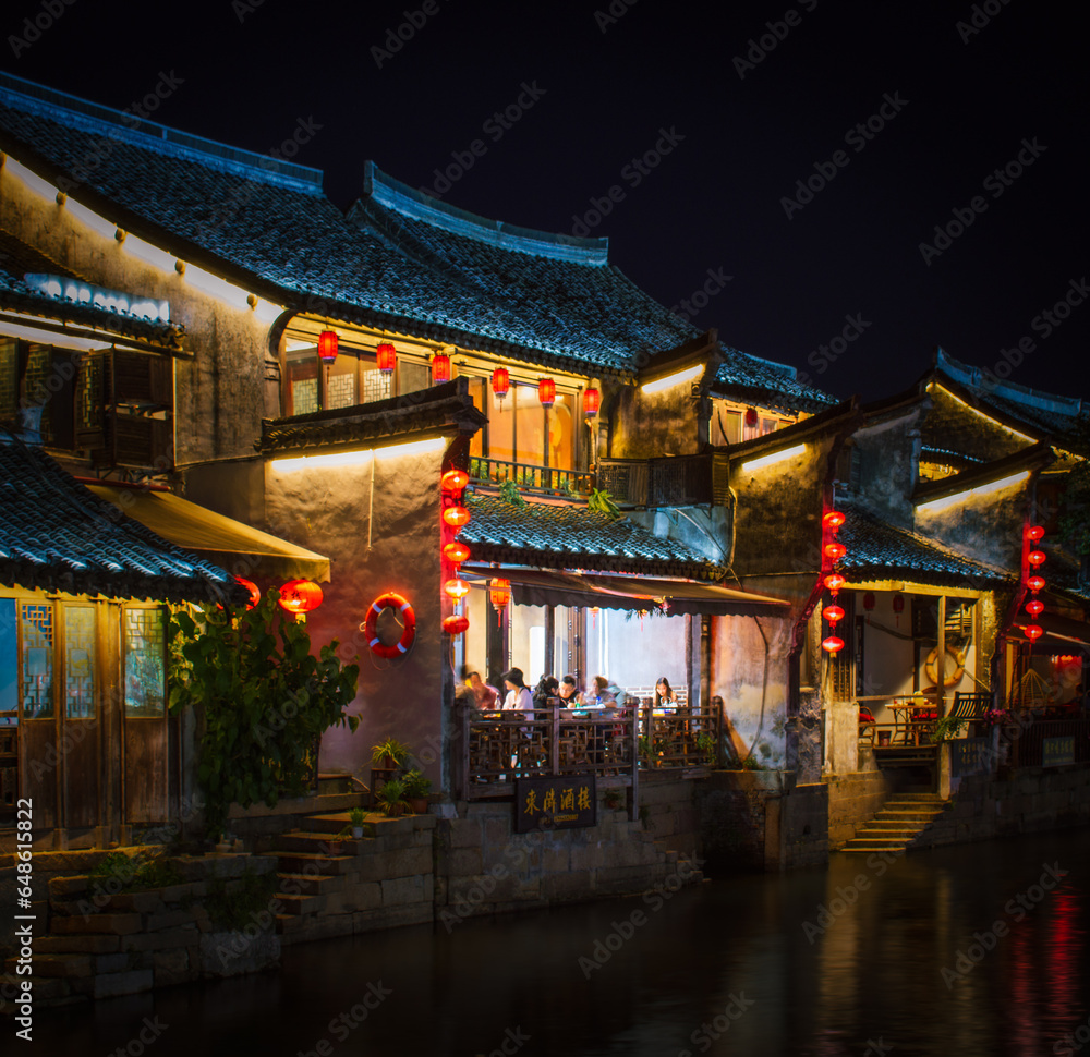 Chinese restaurant at night