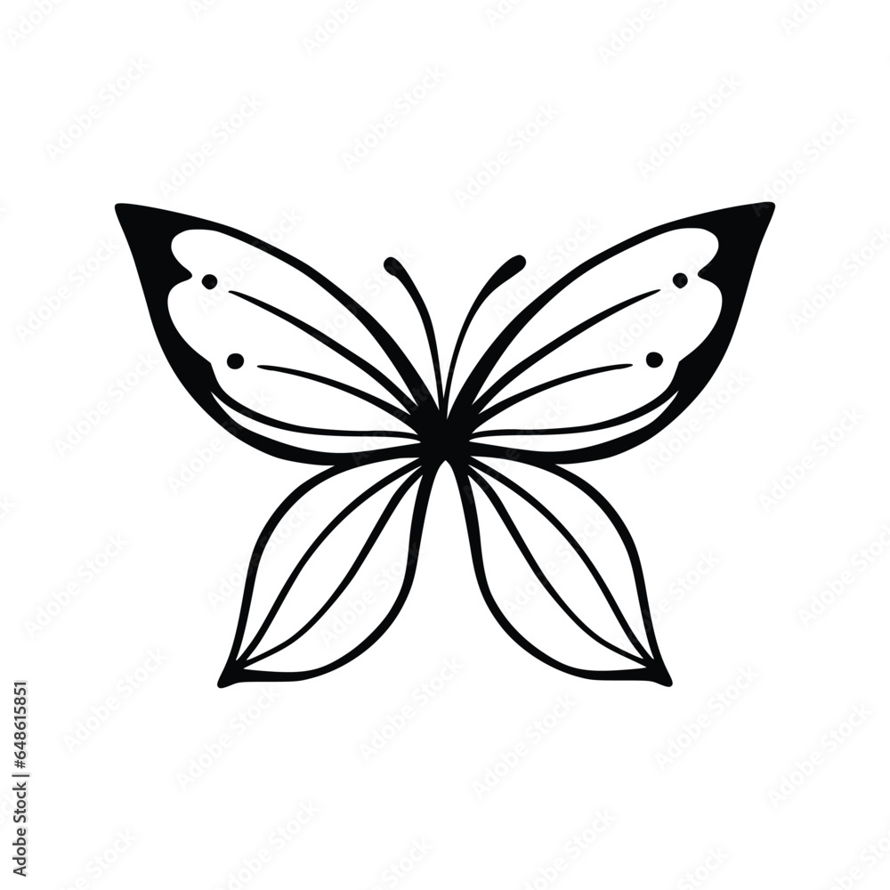Butterfly line art. Simple minimal butterfly line tattoo icon logotype Butterfly line art. Simple minimal butterfly line tattoo icon logotype