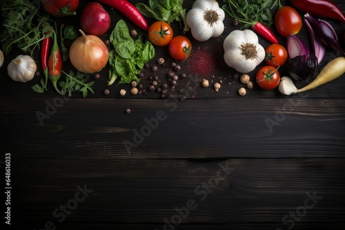 Fresh and colorful vegetables displayed on a rustic wooden table