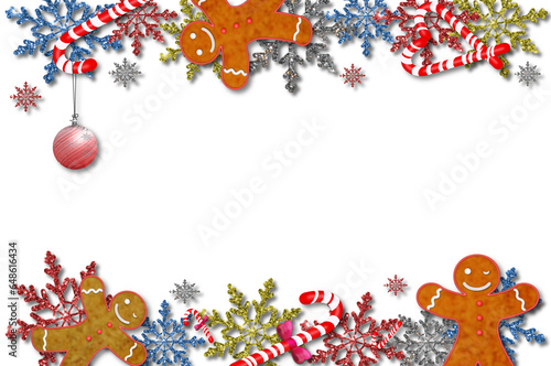 beautiful illustration with gingerbread man and snowflakes on a beautiful background	