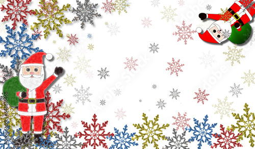 beautiful Christmas background with Santa Claus and snowflakes	