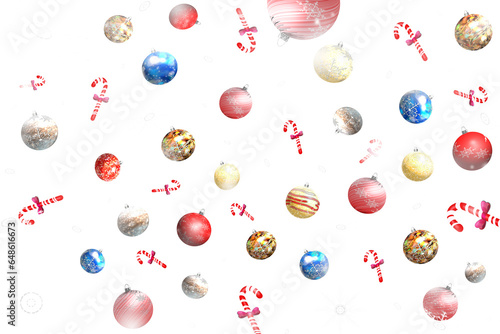 beautiful illustration of a Christmas background with a Christmas tree toy and candy on a colored background