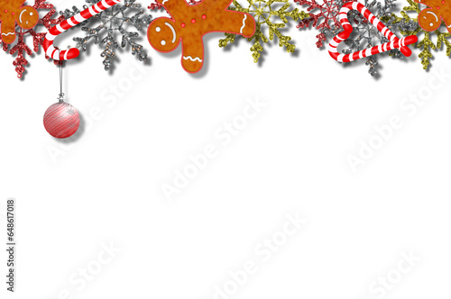 beautiful illustration with gingerbread man and snowflakes on a beautiful background	