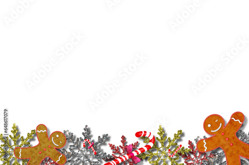 beautiful illustration with gingerbread man and snowflakes on a beautiful background	