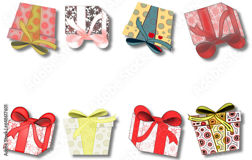 beautiful background with colorful gifts on a light background	