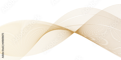 Abstract golden flowing wave curved lines, technology curve line background. Design for technology, science, banner, template, business, web, flyer, card, poster, presentation.