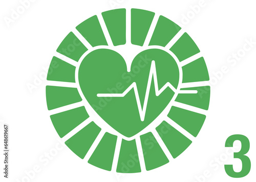 The Global Goals Sustainability Development 3 Three Good Health Well-being Green