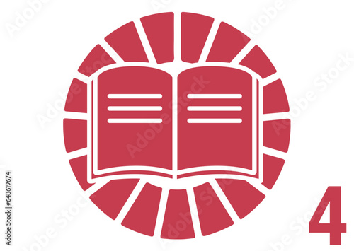 The Global Goals Sustainability Development 4 Four Quality Education Red